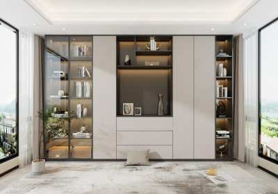 现代书柜3D模型下载